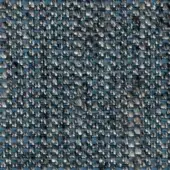 Blue and gray woven fabric texture displaying a complex, nubby pattern with short fibers and subtle sheen, suggesting a durable material.